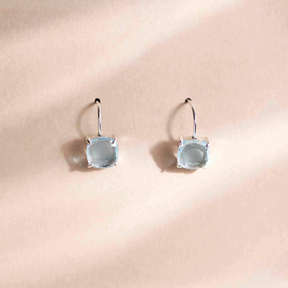 The Ashera - Natural Aquamarine Dangle Earrings Earrings Handmade Handcrafted