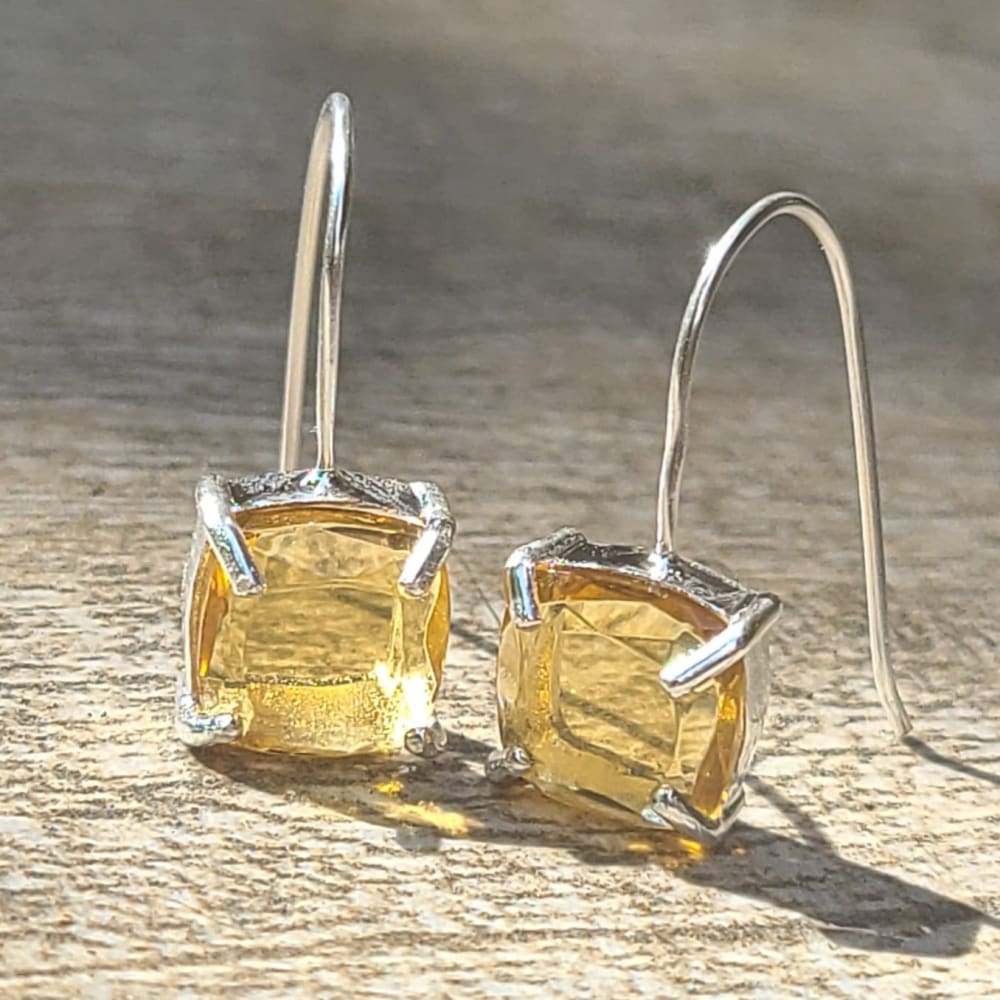 The Ashera - Natural Citrine Dangle Earrings Earrings Handmade Handcrafted