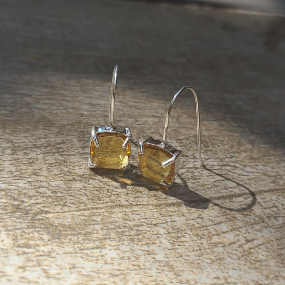 The Ashera - Natural Citrine Dangle Earrings Earrings Handmade Handcrafted