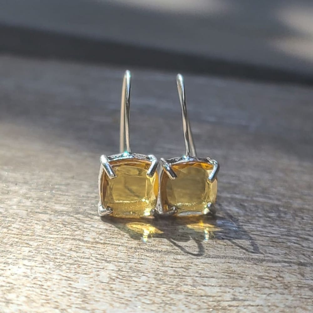 The Ashera - Natural Citrine Dangle Earrings Earrings Handmade Handcrafted