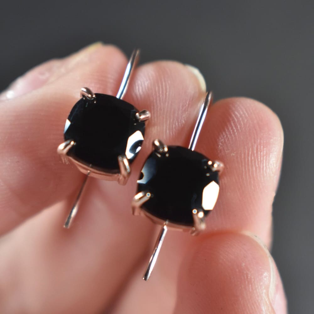 The Ashera - Natural Onyx Dangle Earrings Earrings Handmade Handcrafted