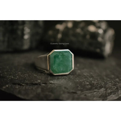 The Ashford - Natural Emerald Rings Handmade Handcrafted