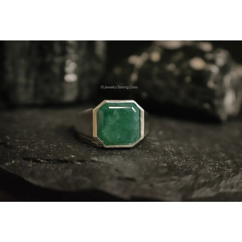 The Ashford - Natural Emerald Rings Handmade Handcrafted