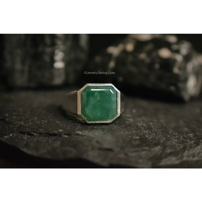 The Ashford - Natural Emerald Rings Handmade Handcrafted