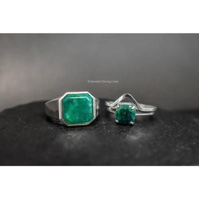 The Ashford - Natural Emerald Rings Handmade Handcrafted