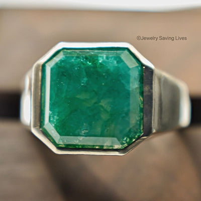 The Ashford - Natural Emerald Rings Handmade Handcrafted