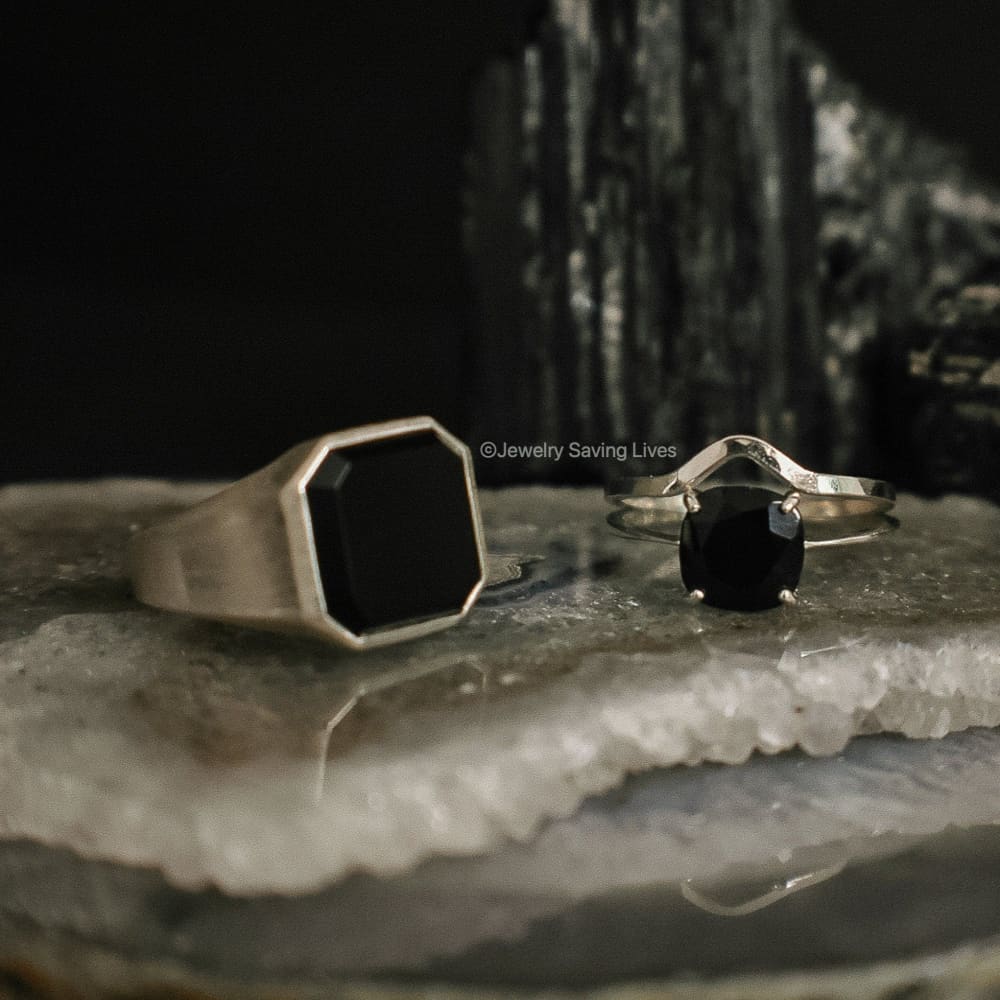 The Ashford - Natural Onyx Rings Handmade Handcrafted