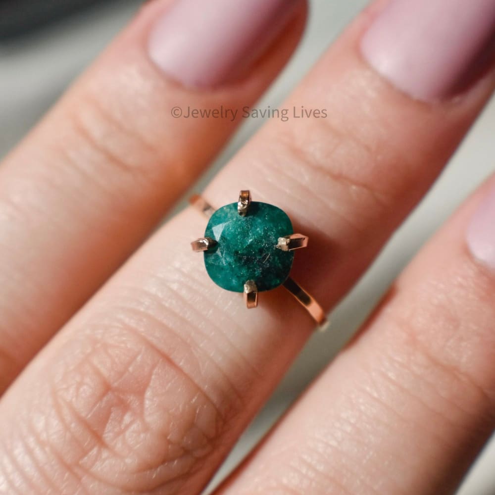 The Ashley - Natural Emerald Handmade Handcrafted