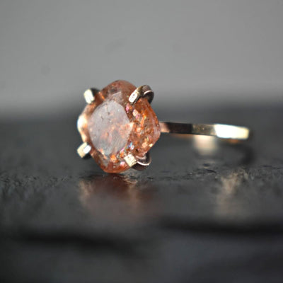 The Ashley - Natural Sunstone Rings Handmade Handcrafted