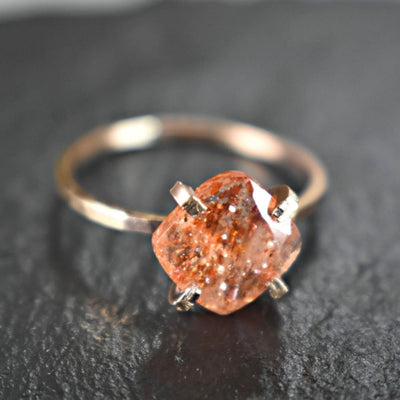 The Ashley - Natural Sunstone Rings Handmade Handcrafted