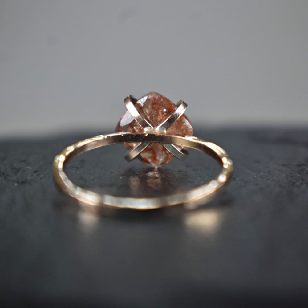 The Ashley - Natural Sunstone Rings Handmade Handcrafted