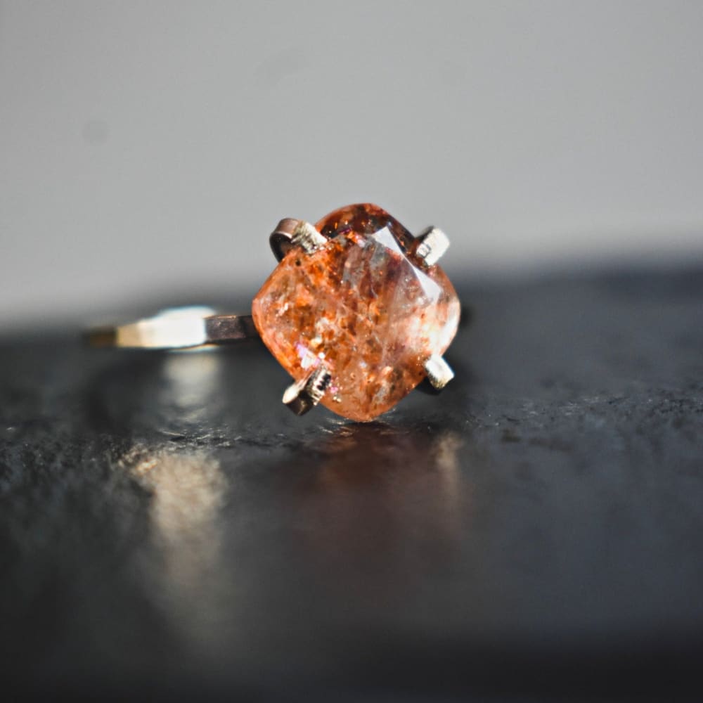 The Ashley - Natural Sunstone Rings Handmade Handcrafted