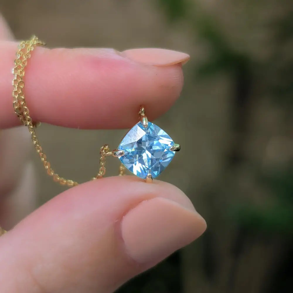The Ashlynn - Brilliant Aquamarine Necklace Necklaces Handmade Handcrafted