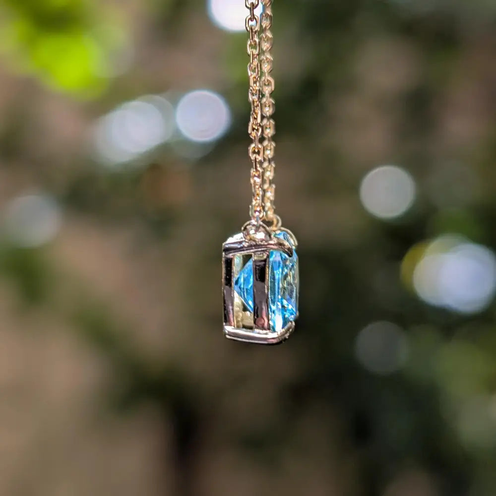 The Ashlynn - Brilliant Aquamarine Necklace Necklaces Handmade Handcrafted