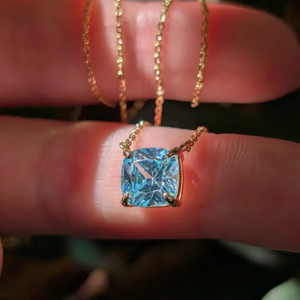 The Ashlynn - Brilliant Aquamarine Necklace Necklaces Handmade Handcrafted