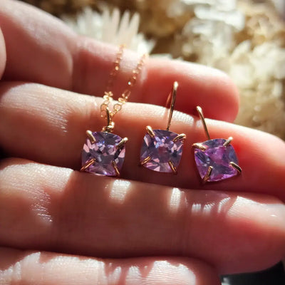 The Ashlynn - Brilliant Lavender Amethyst Necklace Necklaces Handmade Handcrafted