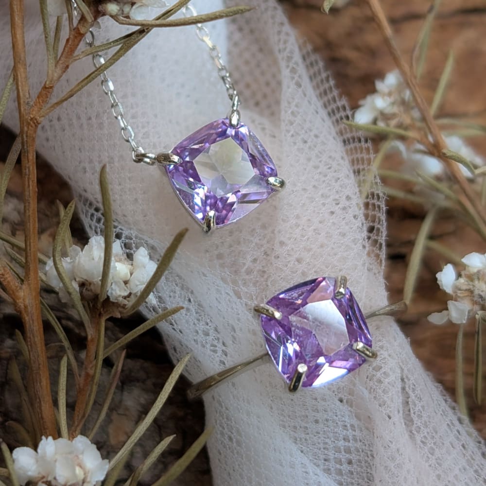 The Ashlynn - Brilliant Lavender Amethyst Necklace Necklaces Handmade Handcrafted