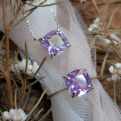 The Ashlynn - Brilliant Lavender Amethyst Necklace Necklaces Handmade Handcrafted