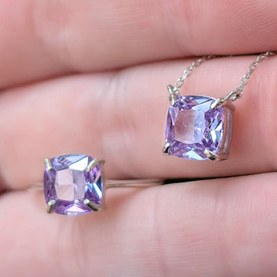 The Ashlynn - Brilliant Lavender Amethyst Necklace Necklaces Handmade Handcrafted