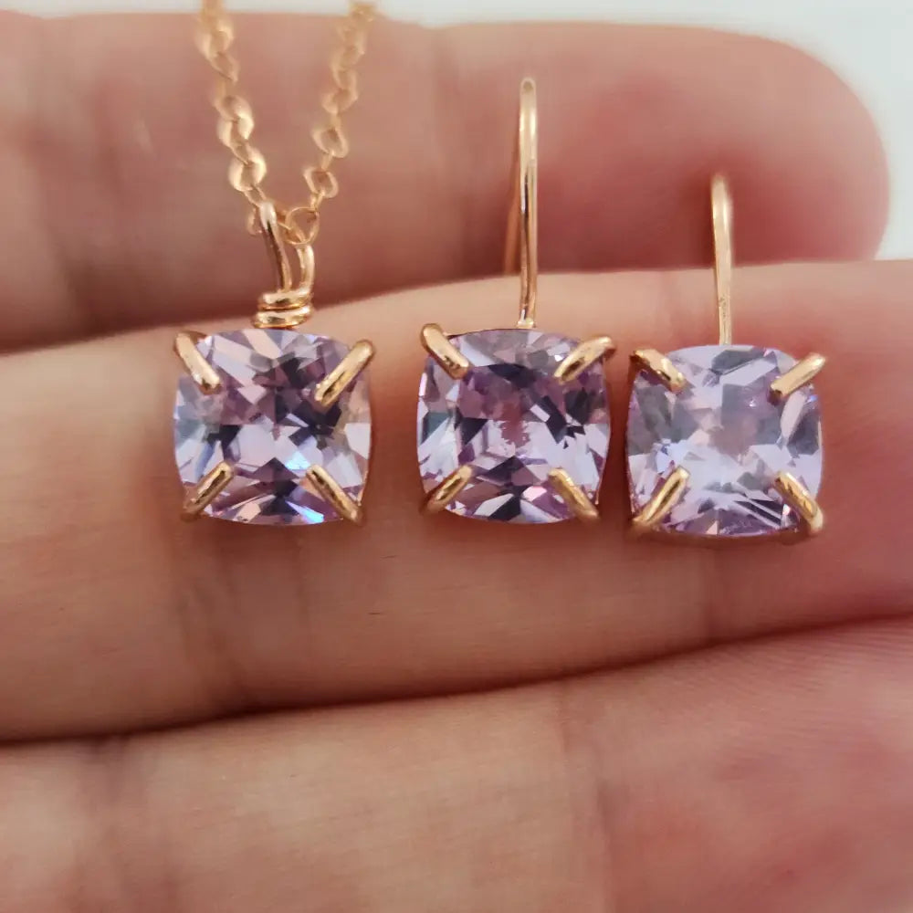 The Ashlynn - Brilliant Lavender Amethyst Necklace Necklaces Handmade Handcrafted