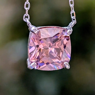 The Ashlynn - Brilliant Pink Tourmaline Necklace Necklaces Handmade Handcrafted