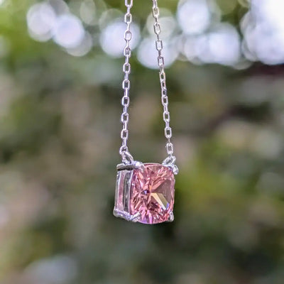 The Ashlynn - Brilliant Pink Tourmaline Necklace Necklaces Handmade Handcrafted