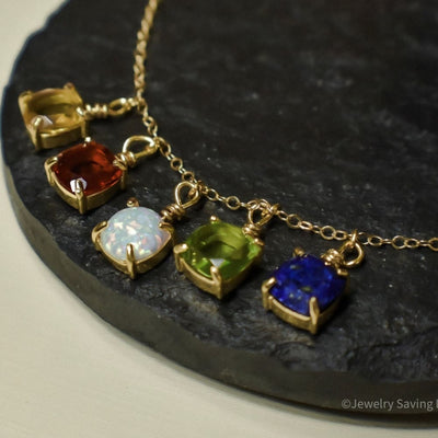 The Ashlynn Custom - Birthstone Family Necklace Necklaces Handmade Handcrafted