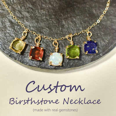 The Ashlynn Custom - Birthstone Family Necklace Necklaces Handmade Handcrafted