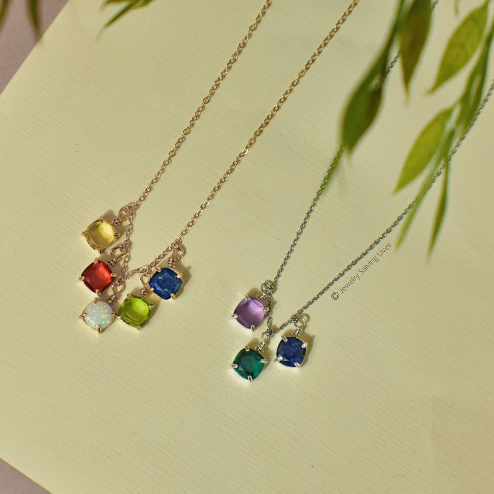 The Ashlynn Custom - Birthstone Family Necklace Necklaces Handmade Handcrafted