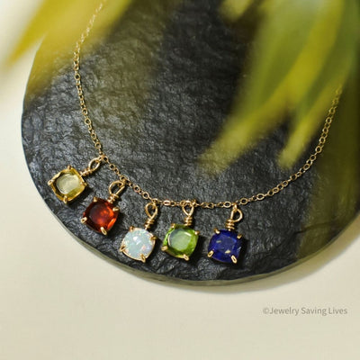 The Ashlynn Custom - Birthstone Family Necklace Necklaces Handmade Handcrafted