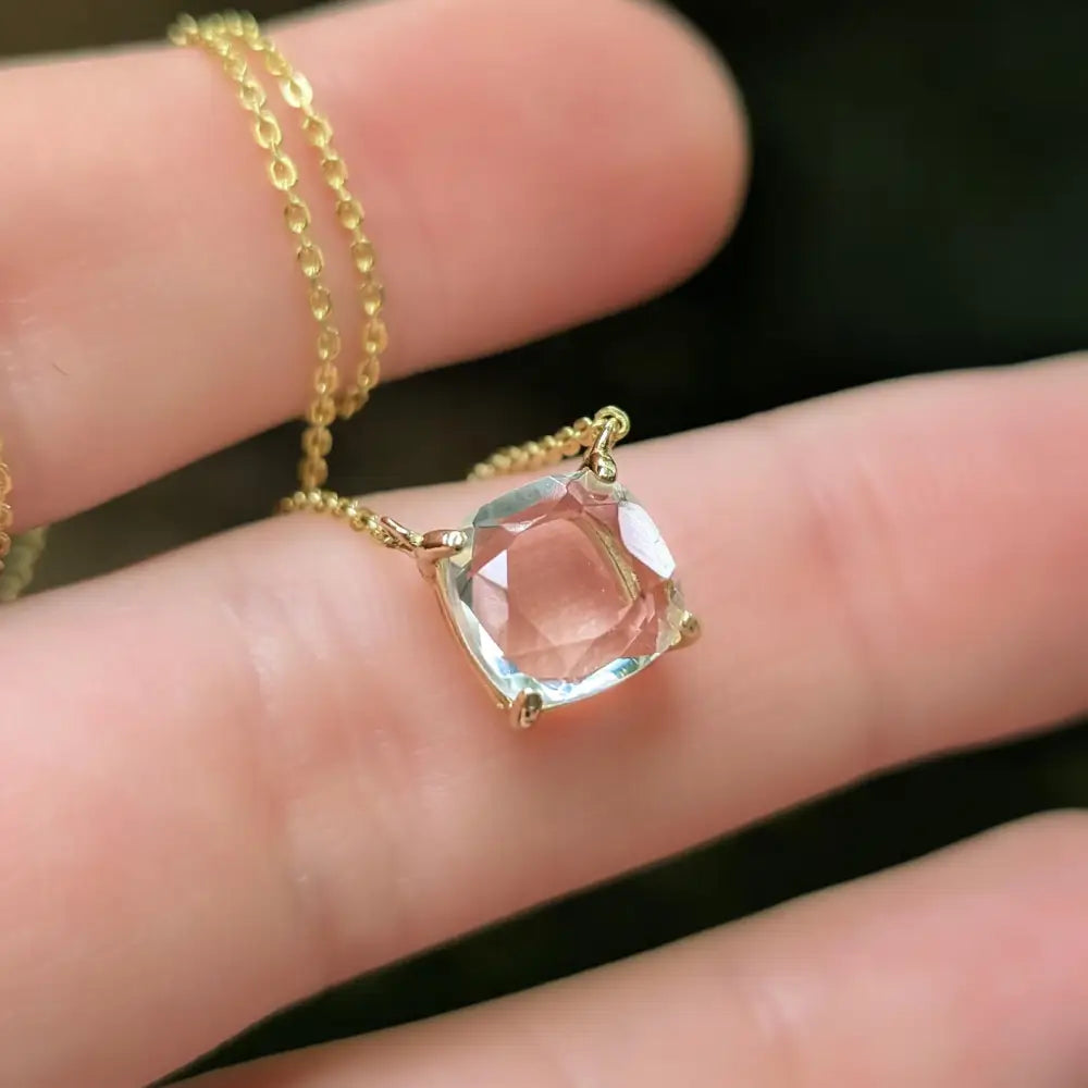The Ashlynn- Moissanite Necklace Necklaces Handmade Handcrafted