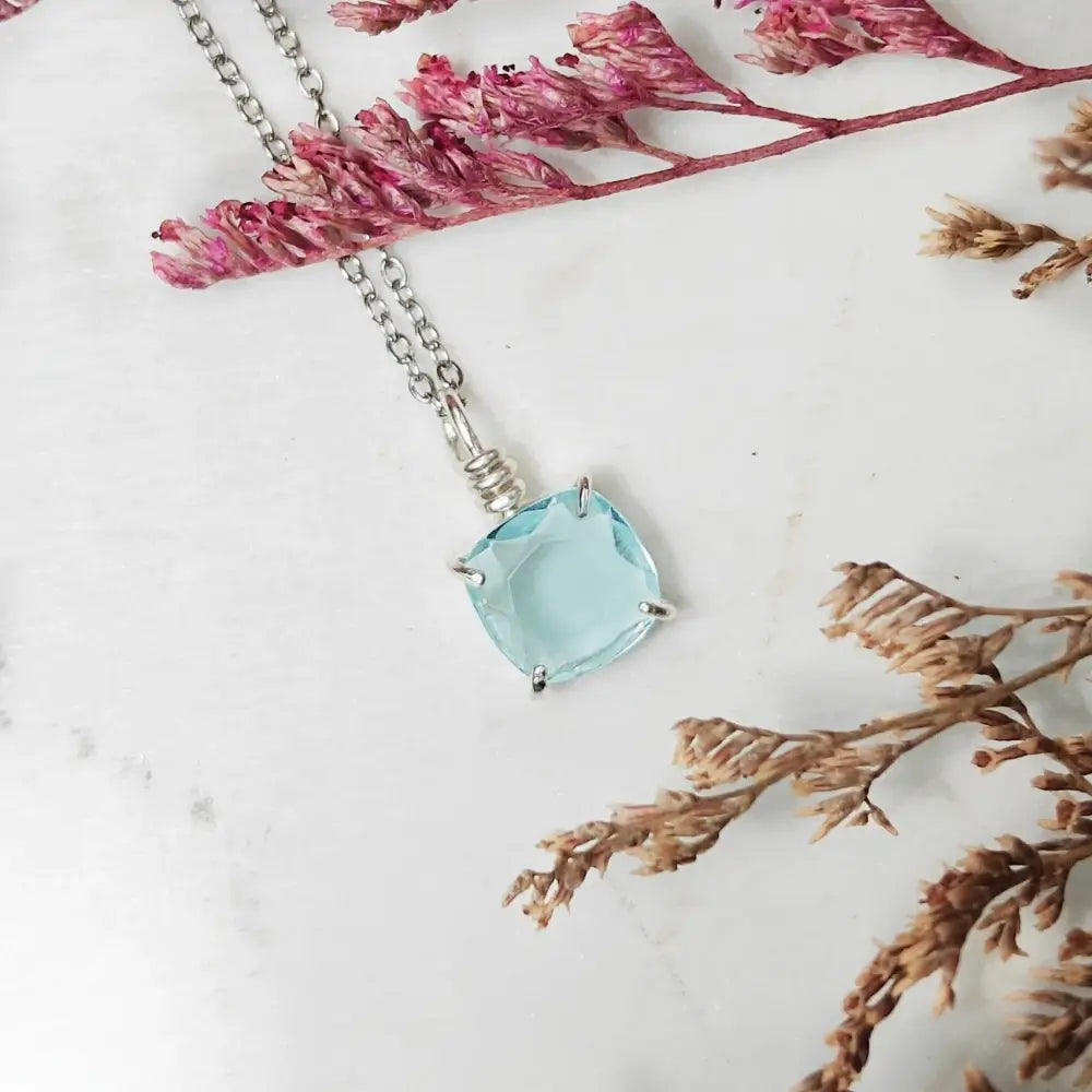 The Ashlynn - Natural Aquamarine Necklace Necklaces Handmade Handcrafted