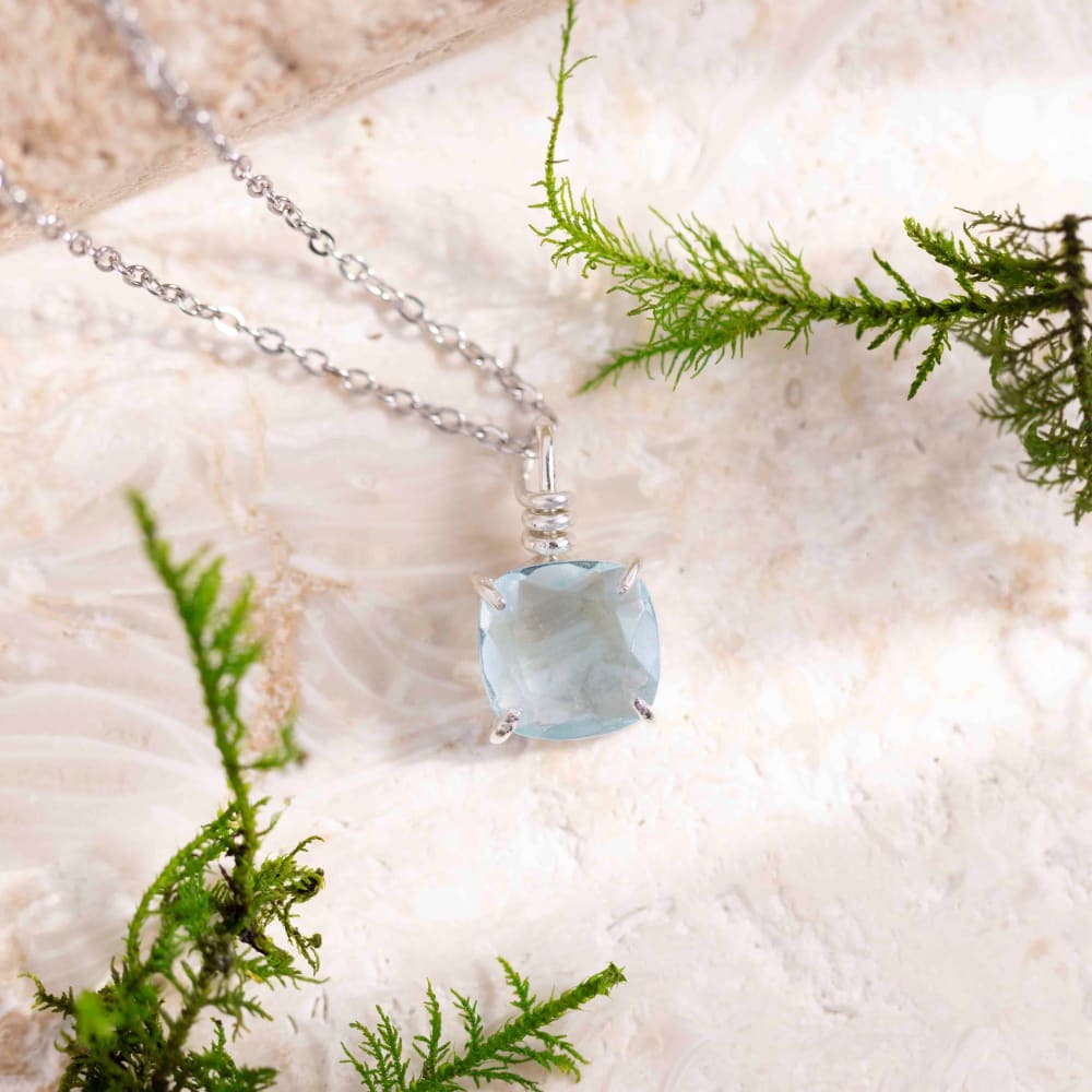 The Ashlynn - Natural Aquamarine Necklace Necklaces Handmade Handcrafted