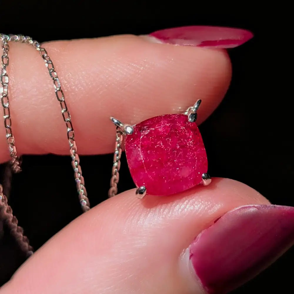 The Ashlynn- Natural Ruby Necklace Necklaces Handmade Handcrafted