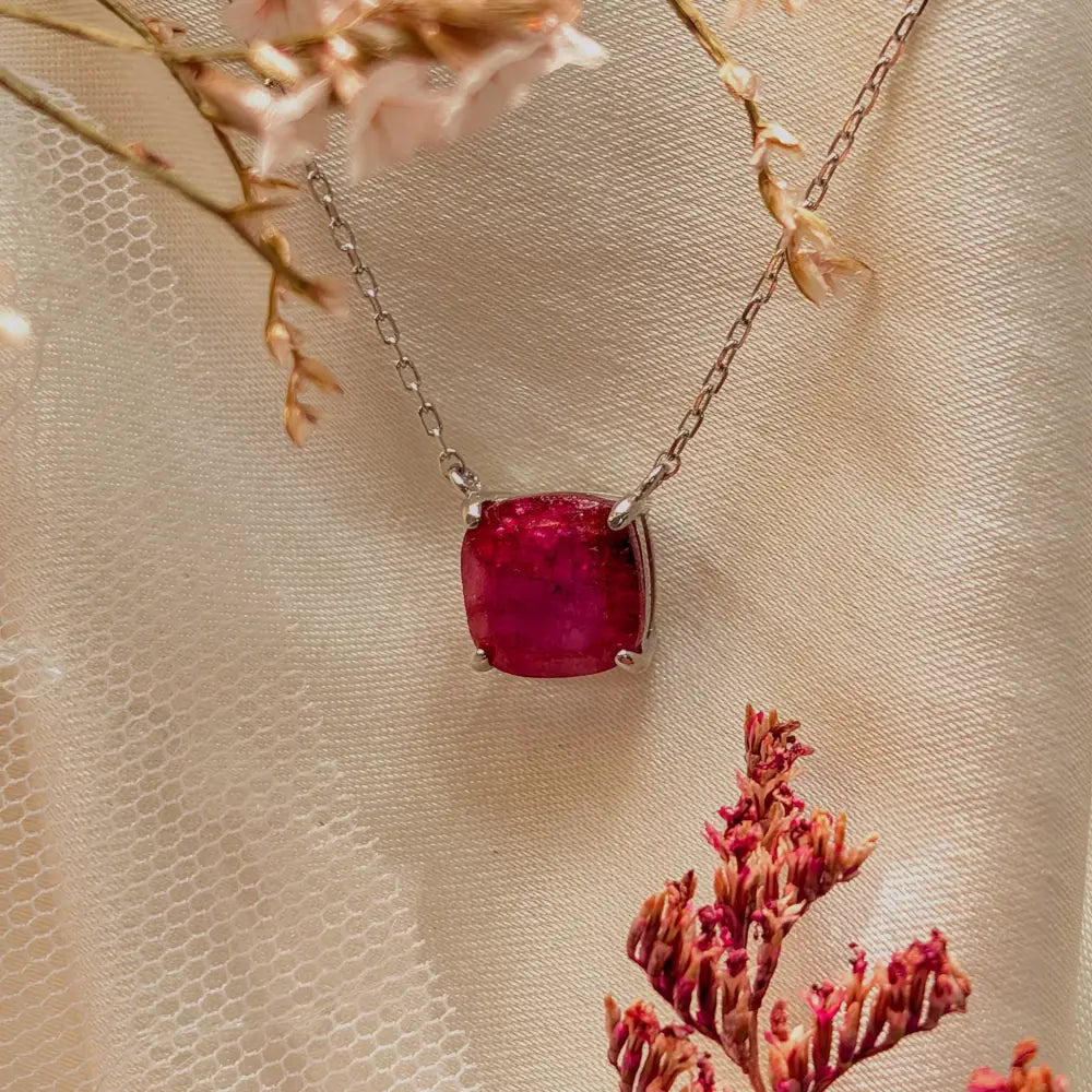 The Ashlynn- Natural Ruby Necklace Necklaces Handmade Handcrafted
