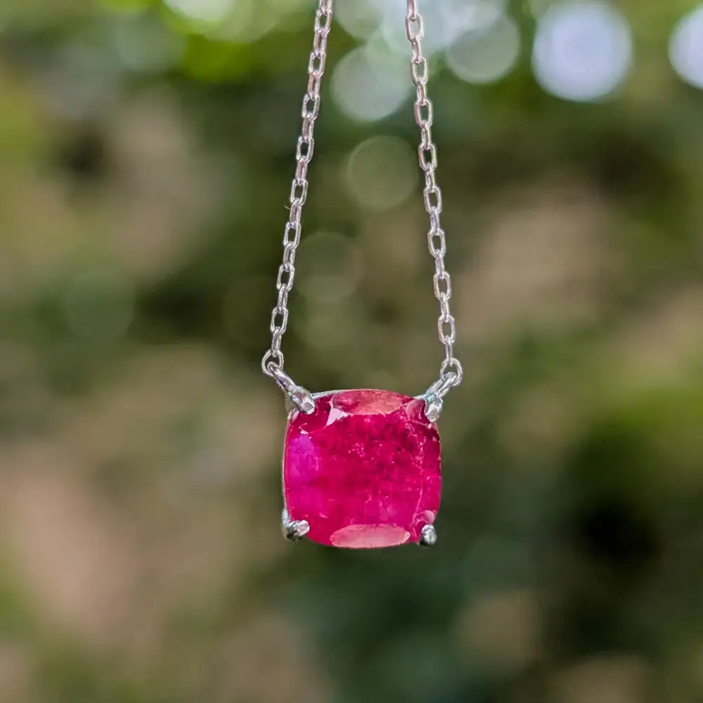 The Ashlynn- Natural Ruby Necklace Necklaces Handmade Handcrafted