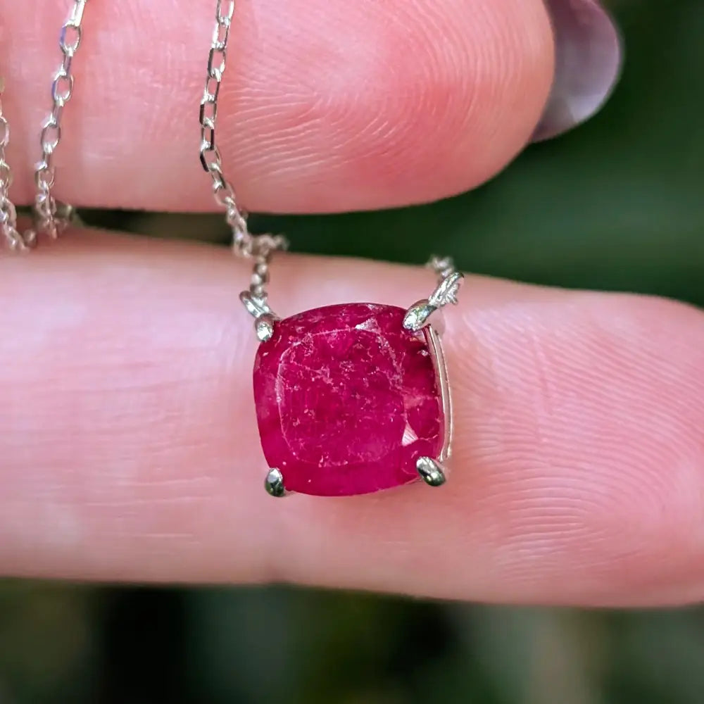 The Ashlynn- Natural Ruby Necklace Necklaces Handmade Handcrafted