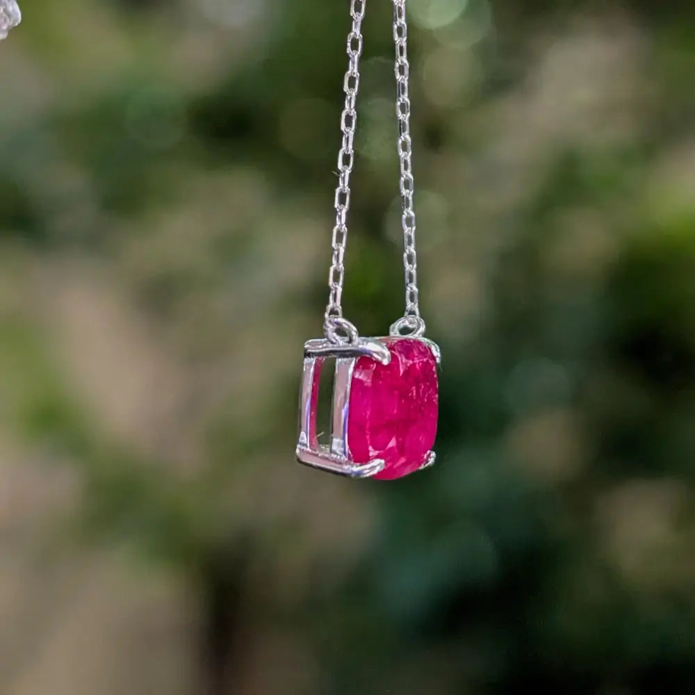 The Ashlynn- Natural Ruby Necklace Necklaces Handmade Handcrafted