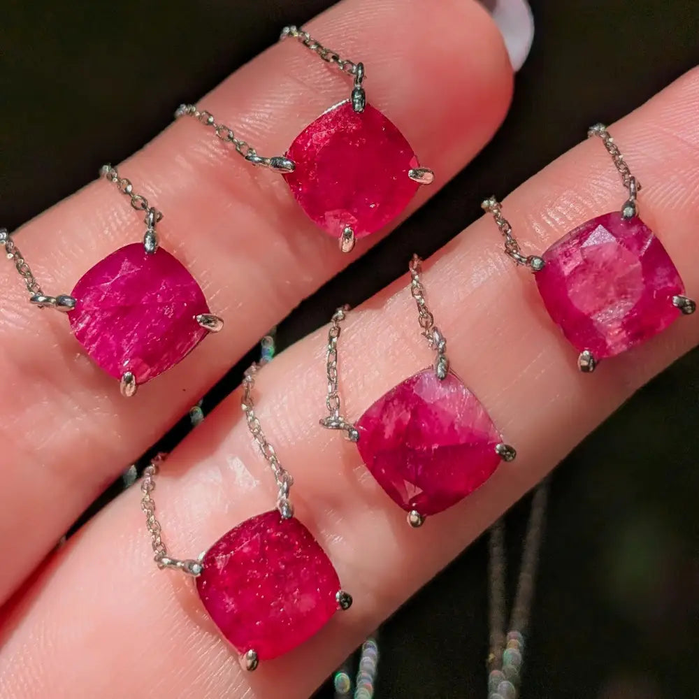 The Ashlynn- Natural Ruby Necklace Necklaces Handmade Handcrafted