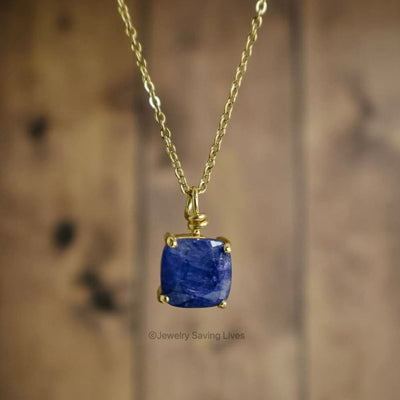 The Ashlynn - Natural Sapphire Necklace Necklaces Handmade Handcrafted