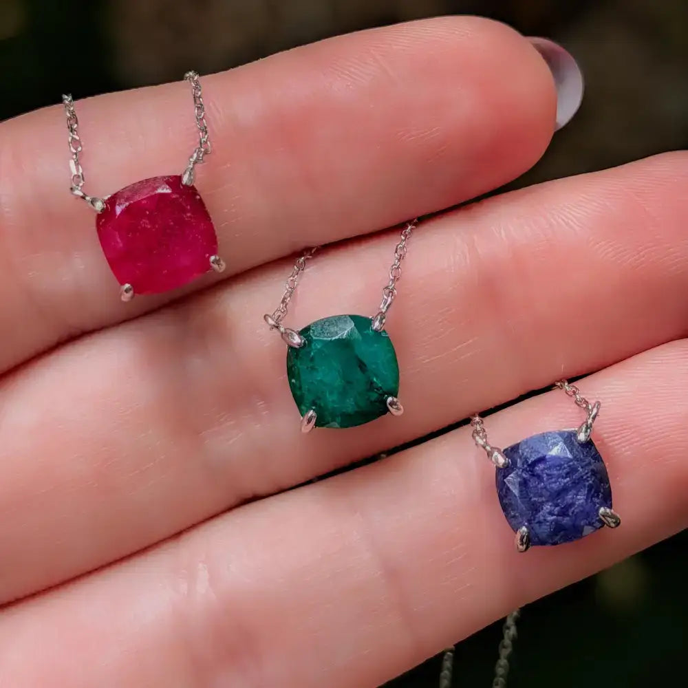 The Ashlynn - Natural Sapphire Necklace Necklaces Handmade Handcrafted