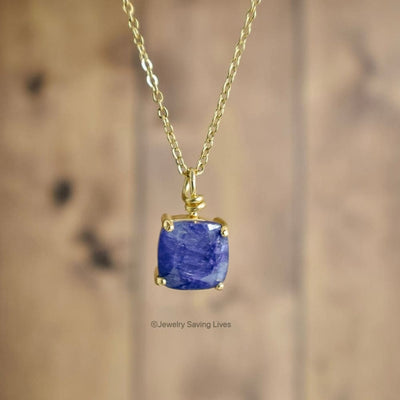 The Ashlynn - Natural Sapphire Necklace Necklaces Handmade Handcrafted