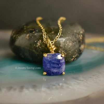 The Ashlynn - Natural Sapphire Necklace Necklaces Handmade Handcrafted