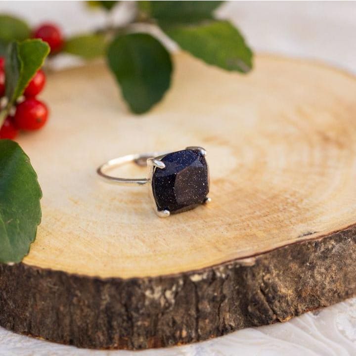 The Ashton - Natural Blue Sandstone Rings Handmade Handcrafted