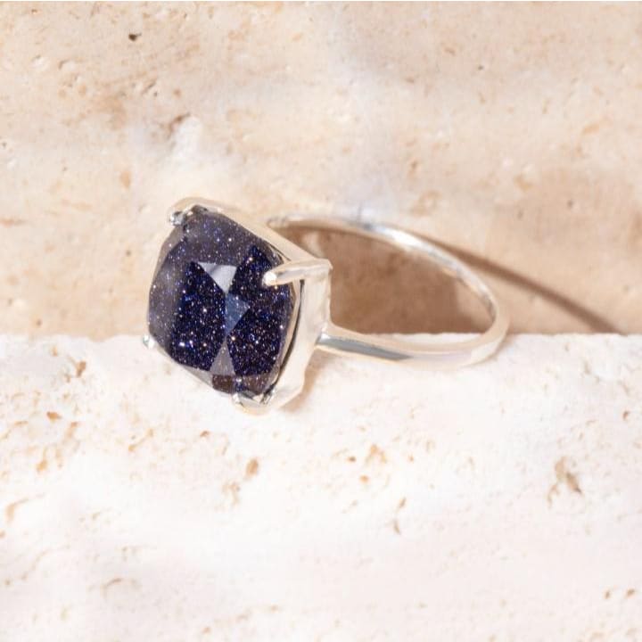 The Ashton - Natural Blue Sandstone Rings Handmade Handcrafted