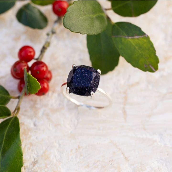 The Ashton - Natural Blue Sandstone Rings Handmade Handcrafted