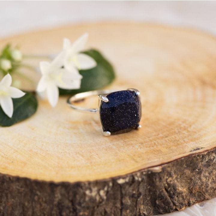 The Ashton - Natural Blue Sandstone Rings Handmade Handcrafted