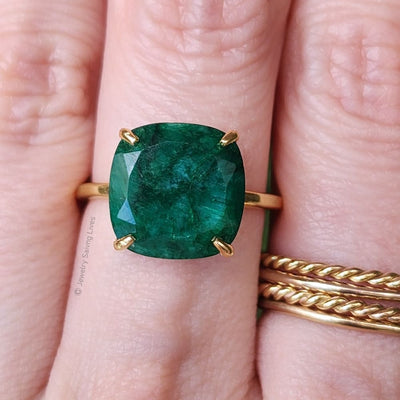 The Ashton - Natural Emerald Rings Handmade Handcrafted