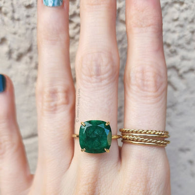 The Ashton - Natural Emerald Rings Handmade Handcrafted