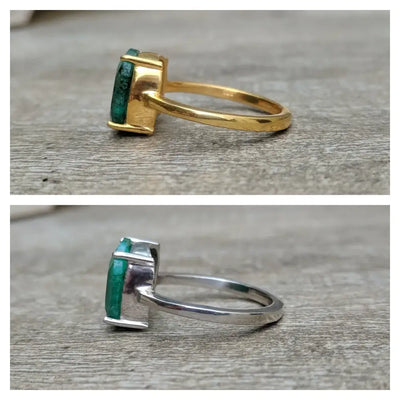 The Ashton - Natural Emerald Rings Handmade Handcrafted